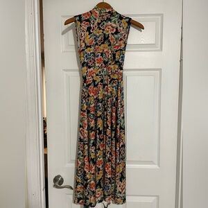 Zara floral halter tie neck midi dress size small